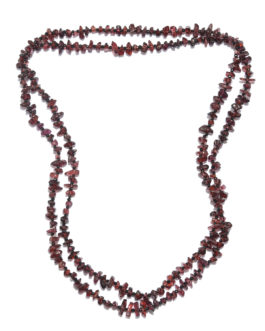 194.55 ctw Mozambique Garnet and Natural Thai Black Spinel Chips & Beads Endless Necklace 36 Inch