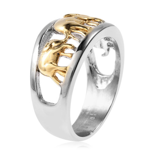 Elephant Ring in ION Plated Yellow Gold and Stainless Steel - Image 3