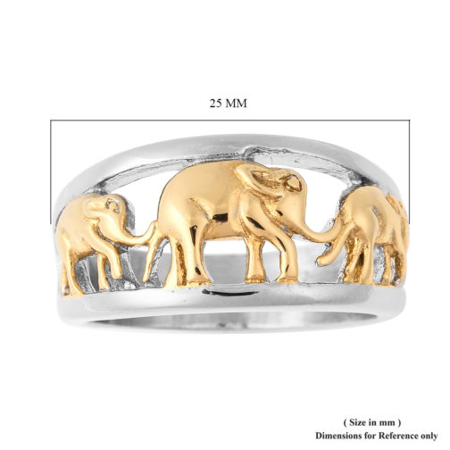 Elephant Ring in ION Plated Yellow Gold and Stainless Steel - Image 5