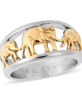 Elephant Ring in ION Plated Yellow Gold and Stainless Steel