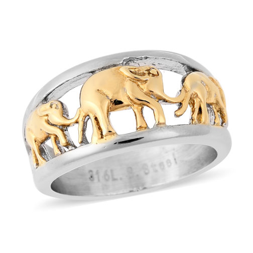 Elephant Ring in ION Plated Yellow Gold and Stainless Steel