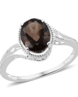 Brazilian Smoky Quartz Ring in Sterling Silver 2.50 ctw