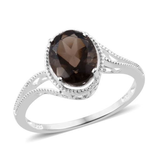 Brazilian Smoky Quartz Ring in Sterling Silver 2.50 ctw