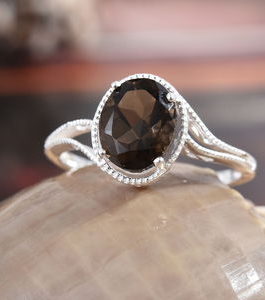 Brazilian Smoky Quartz Ring in Sterling Silver 2.50 ctw