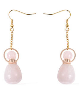 Galilea Rose Quartz Perfume Bottle Earrings