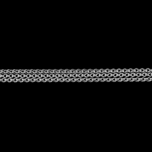 Italian 3 Strand Necklace 18 Inch in Platinum Over Sterling Silver 6.6 Grams - Image 2