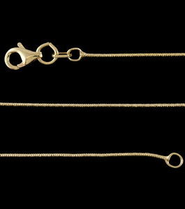 Italian Light Round Snake Stardust Chain 30 Inch in 14K Yellow Gold Over Sterling Silver 3.90 Grams