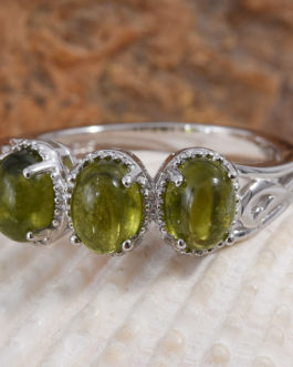 KARIS Vesuvianite Trilogy Ring in Platinum Bond Brass 2.60 ctw