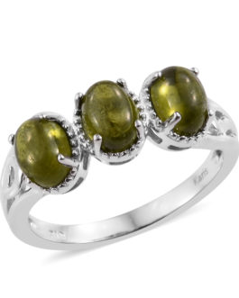 KARIS Vesuvianite Trilogy Ring in Platinum Bond Brass 2.60 ctw