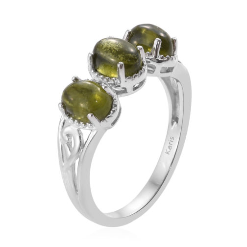 KARIS Vesuvianite Trilogy Ring in Platinum Bond Brass 2.60 ctw - Image 4