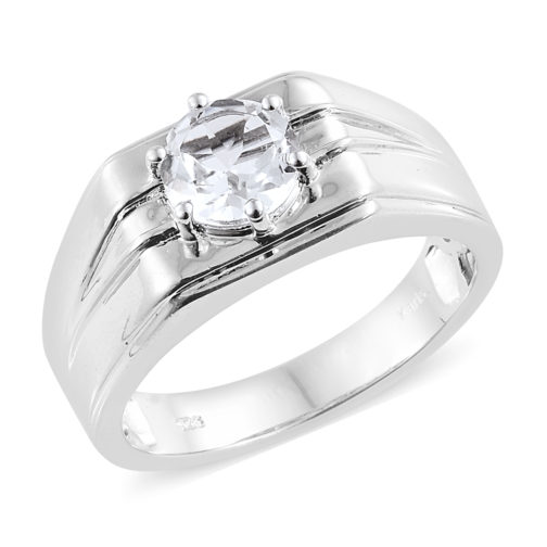 KARIS White Topaz Men's Ring in Platinum Bond Brass 2.25 ctw - Image 3