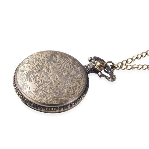 Movement Antique Style Elephant Pattern Pocket Watch in Goldtone (32 in) - Image 3