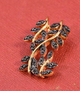 Red Diamond Accent Vine Pendant in 14K Yellow Gold Over Sterling Silver