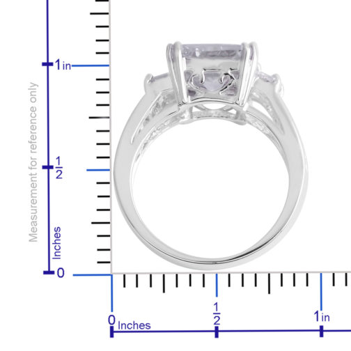 Simulated Diamond Ring in Silvertone 9.71 ctw - Image 4