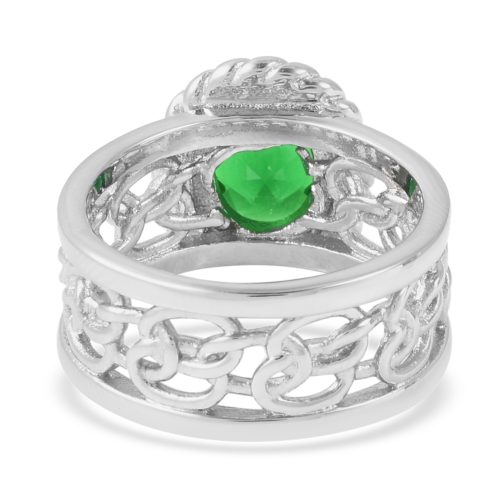 Simulated Diopside Ring in Stainless Steel - Image 3