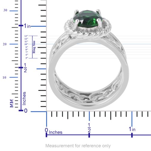 Simulated Diopside Ring in Stainless Steel - Image 4