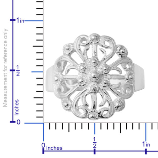 Sterling Silver Scroll work Ring - Image 3