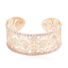 Pink Austrian Crystal Lotus Flower Cuff Bracelet in Rosetone - Image 3