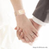 Pink Austrian Crystal Lotus Flower Cuff Bracelet in Rosetone - Image 2