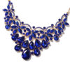 Simulated Blue Sapphire, Blue Austrian Crystal Earrings and Necklace 20 Inch in Goldtone & Stainless Steel - Image 2