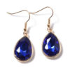 Simulated Blue Sapphire, Blue Austrian Crystal Earrings and Necklace 20 Inch in Goldtone & Stainless Steel - Image 3