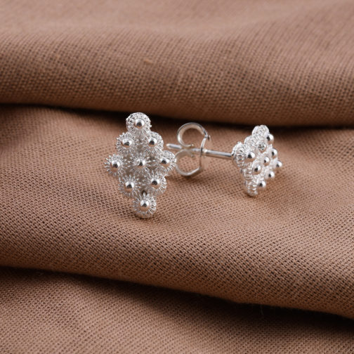 Sterling Silver Flower Stud Earrings 2.50 Grams - Image 2