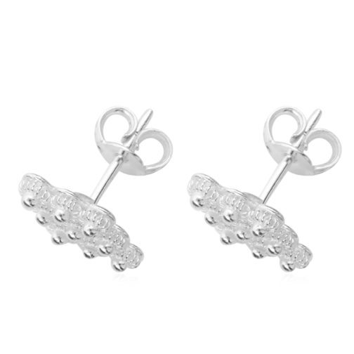 Sterling Silver Flower Stud Earrings 2.50 Grams - Image 4